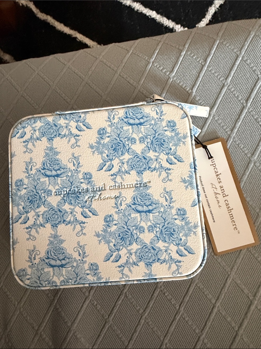 cupcakes & cashmere Blue Floral Cosmetic Pouch